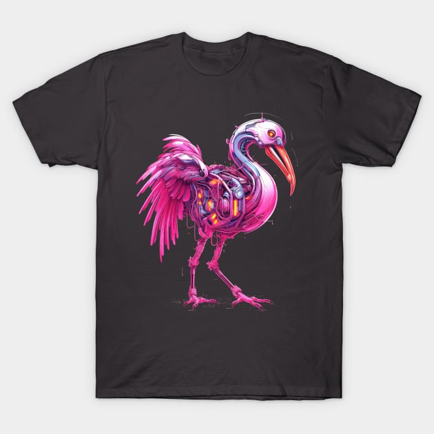 Mechanical flamingo T-Shirt by RosaliArt